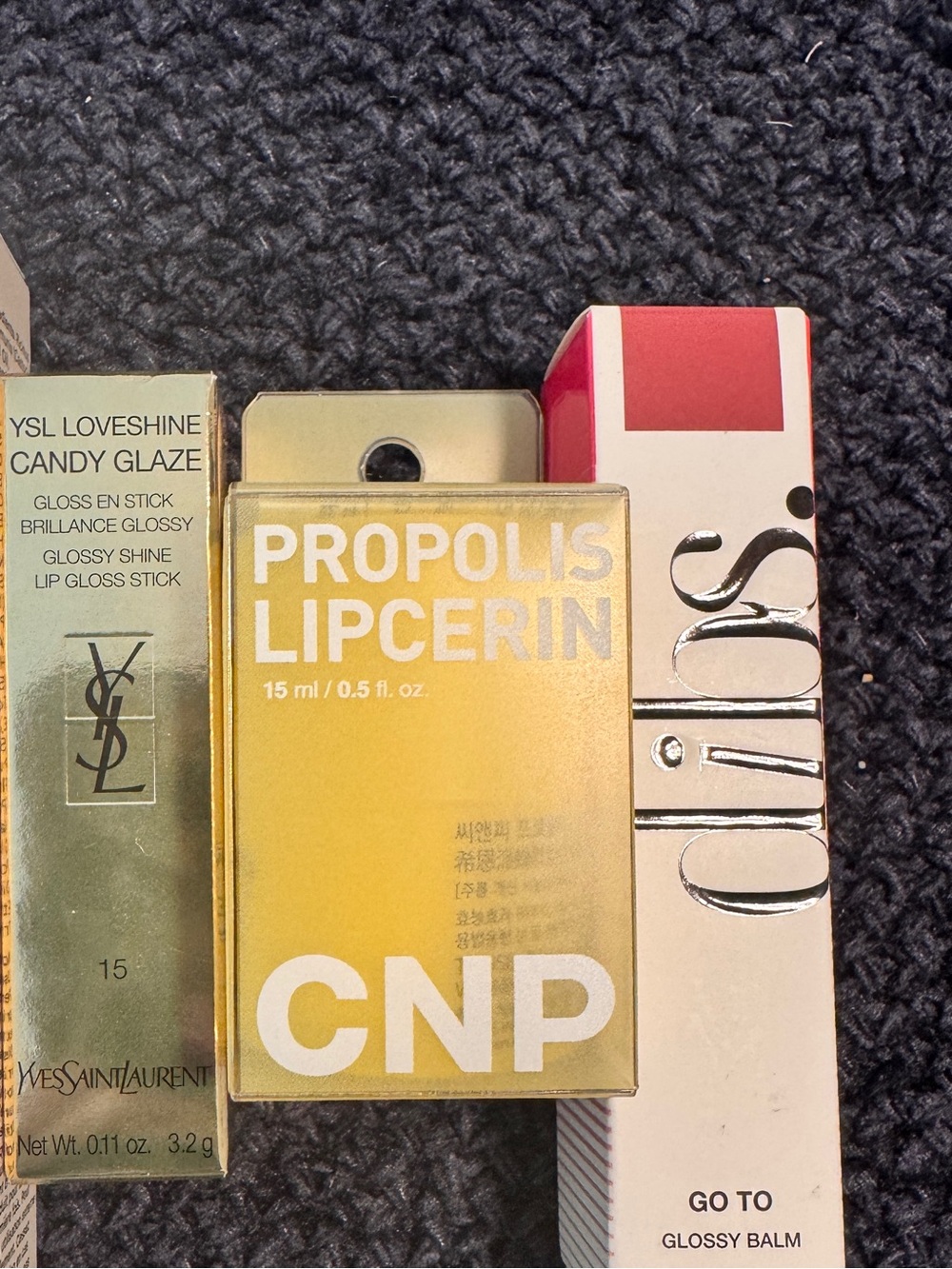Yves Saint Laurent Glossy Lip Balm. CNP Lip Mask. Dibs. Tru Skin Lip Bundle.